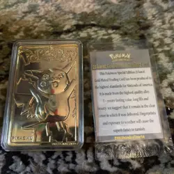 PIKACHU Pokemon 23K Gold Plated Trading Card 1999 Burger King Limited Edition - Image 3