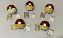 Pokemon Burger King 23K Gold Plated Card Set of 5 w/ COAs Pokeballs 1999 - Image 3