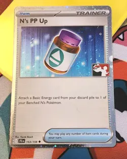 Pokemon N's PP Up 153/159 Prize Pack Series Cards Cosmo Holo Pack Fresh - NM - Image 1