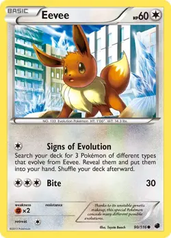 Eevee 90/116 Common Plasma Freeze Non Holo Pokemon Card - Image 1
