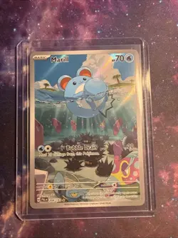Pokemon Marill TCG Rare Holo Card 204/193 Sv02 Paldea Evolved Illustration - Image 1