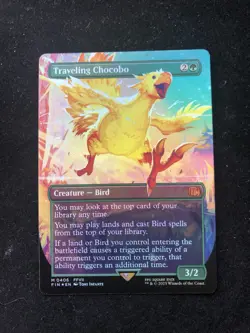 MTG Magic the Gathering: Final Fantasy Traveling Chocobo Borderless Foil M 0406 - Image 1