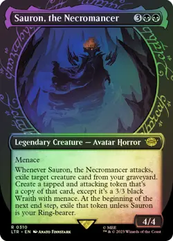 MTG FOIL Sauron, the Necromancer 310 Showcase - The Lord of the Rings #310 - Image 1
