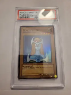 Yugioh Mystical Elf LOB-062 1st Edition PSA 10 GEM MINT Rare #062 2002 - Image 1