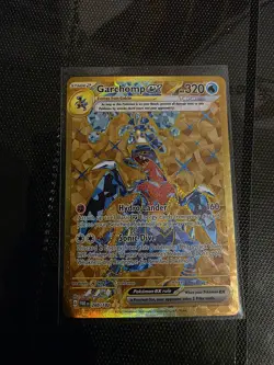 Pokemon TCG Garchomp EX Full Art Hyper Rare Holo Card 260/182 Paradox Rift Gold - Image 1