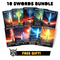 Set of 10 Swords Proxy Cards, Fire and Ice, Feast and Famine, War and Peace! - Image 1