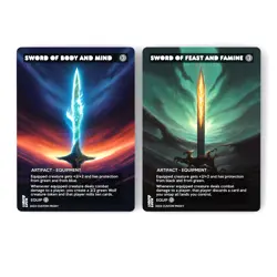 Set of 10 Swords Proxy Cards, Fire and Ice, Feast and Famine, War and Peace! - Image 5
