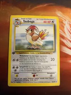 1st Edition Pidgeotto (Tauboga) 22/102 - MP - German Base Set Pokemon Card - Image 1
