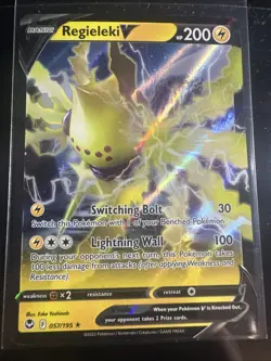 Regieleki V - 057/195 - Pokemon Silver Tempest Sword & Shield Ultra Rare Card NM - Image 1