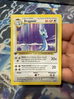 1st Edition German Dragonair 18/102 Dragonir Rare Pokemon Card Base Set - Image 1