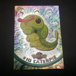 Caterpie #10 - TOPPS Black Logo - HOLO - TV SERIES 1 - POKEMON CARD - NM/M - Image 1