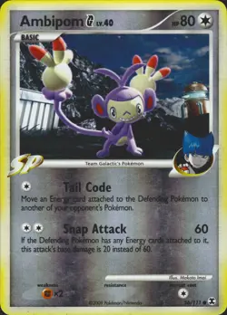 Ambipom G 56/111 Reverse Holo Rising Rivals Pokemon Card LP - Image 1