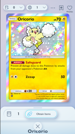 Pokemon TCG Pocket - Shiny Oricorio - 1 ⭐- Mega Rising - ENGLISH - Pom Pom - Image 1