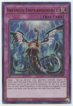 Infinite Impermanence Yu-Gi-Oh! MAMA-EN100 1st Ultra Rare - Image 1