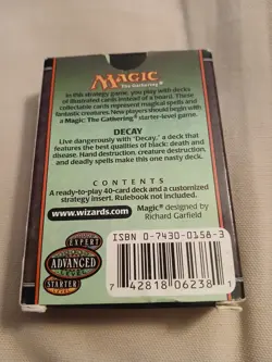 Magic the Gathering Decay preconstructed deck Box No Mtg 7th Edition Cards - Image 2