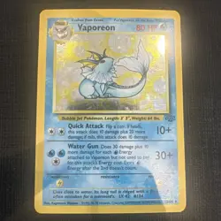 Pokemon TCG Vaporeon Jungle Holo Card 12/64 Unlimited Rare NM/Exc - Image 1