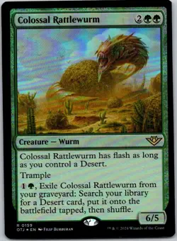 Magic the Gathering Foil Colossal Rattlewurm Outlaws of Thunder Junction MTG MTG - Image 1