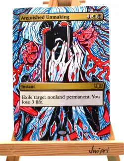 Anguished Unmaking Alter MTG hand painted altered magic the gathering EDH - Image 1