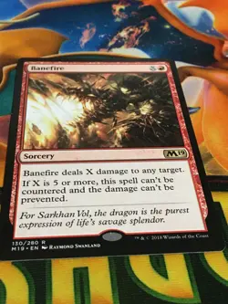 C5487 MAGIC MTG CORE SET 2019 M19 BANEFIRE #130 LP RARE - Image 2