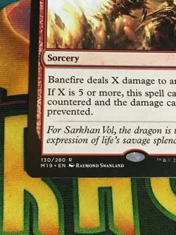 C5487 MAGIC MTG CORE SET 2019 M19 BANEFIRE #130 LP RARE - Image 4