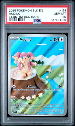 2025 POKEMON BLK EN-BLACK BOLT ILLUSTRATION RARE #151 AUDINO PSA 10 - Image 1