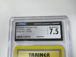 1999 Pokemon Base Set Imposter Professor Oak 73/102 CGC 7.5 - Image 2