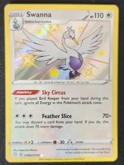 Swanna SV096/SV122 Shining Fates Shiny Vault Holo Rare Pokemon TradingCG 2021 NM - Image 1