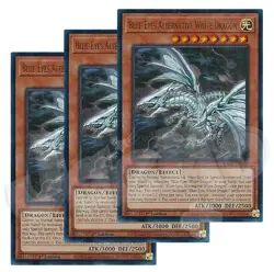 Yugioh Blue-Eyes Alternative White Dragon x 3 - 1st Ultra Rare NM - Free Holo - Image 1