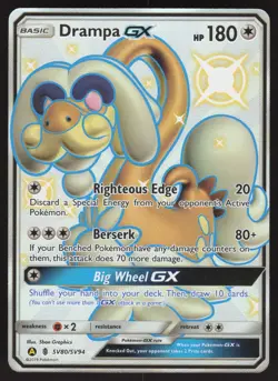 Drampa GX SV80/SV94 Pokemon Hidden Fates Holo Full Art Card - Image 1