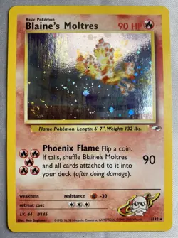 Pokemon TCG Gym Heroes 1/132 Holo Rare Card Blaine's Moltres (Swirl) - Image 1