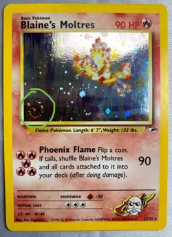 Pokemon TCG Gym Heroes 1/132 Holo Rare Card Blaine's Moltres (Swirl) - Image 3