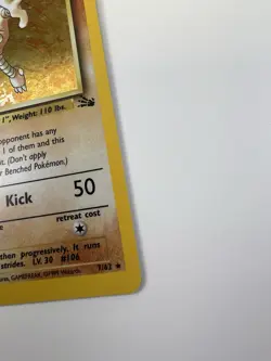 Pokemon TCG Hitmonlee Fossil Holo Card 7/62 Unlimited - Image 3
