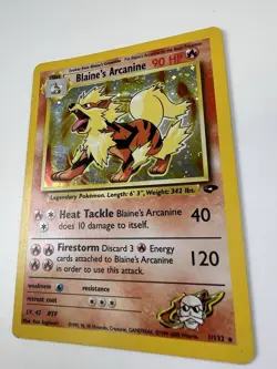 Blaine's Arcanine Pokemon Card 1/132 Gym Challenge Holo NM - MP - Image 2