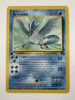 Pokemon Articuno 1st Edition 17/62 Fossil Non-Holo Card LP - Image 2