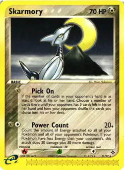 Pokemon TCG Skarmory EX Dragon Regular Rare Card 21/97 MP/HP - Image 1