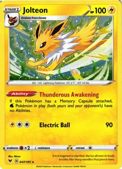 Pokemon TCG Jolteon Cosmos Holo Promo Miscellaneous Cards & Products 047/185 NM - Image 1