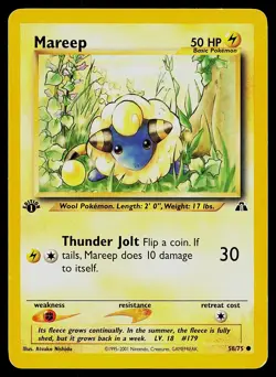 Pokemon Neo Discovery 58/75 Mareep 1st Edition Pokemon Card - Image 1