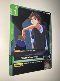 Gundam Card Game GD01 GD01-090 Duo Maxwell Rare R - English TCG CCG - Image 2