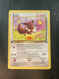 POKEMON CARD EEVEE 51/64 1ST EDITION JUNGLE TCG VINTAGE - Image 1