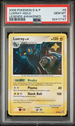 Pokemon Diamond & Pearl Legends Awakened Holo Card #8 Luxray PSA 10 - Image 1