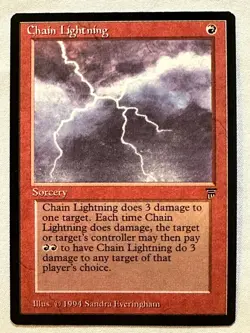 Chain Lightning - Magic the Gathering MTG Legends - Near Mint - Free Shipping! - Image 1