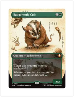 1x Badgermole Cub, Borderless Art 0326, Avatar Eternal Legal, Magic MTG NM - Image 1
