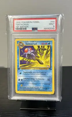 1999 Fossil 1st Edition Tentacruel #44 PSA 9 Mint - Vintage Pokemon Collectible - Image 1