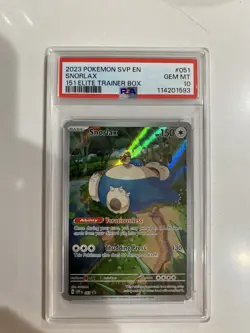 2023-25 Pokemon SV Black Star Promos - SVP EN Snorlax #051 PSA 10 - Image 2