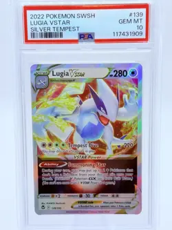 2022 Pokemon Lugia VSTAR 139/195 SWSH - Silver Tempest Holo PSA 10 - Image 1
