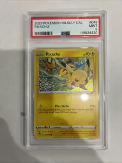 Mint Pikachu 2023 Pokemon 049/195 Snowflake Stamped Holiday Calendar PSA 9 - Image 1