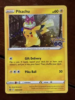 Pokemon Go Pikachu Promo SWSH234 Holo Rare - Image 1