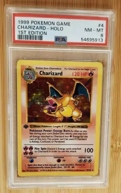 1999 POKEMON CHARIZARD HOLO 1ST EDITION SHADOWLESS #4 PSA 8 - Image 2