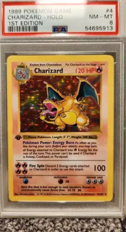 1999 POKEMON CHARIZARD HOLO 1ST EDITION SHADOWLESS #4 PSA 8 - Image 3