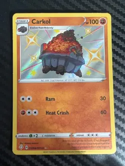 Pokemon TCG Carkol Shining Fates SV068/SV122 Holo Shiny Holo Rare NM - Image 1